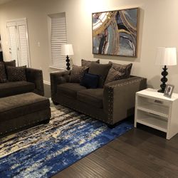 Modern 3-Piece Living Room Furniture Set – Sofa, Loveseat & Ottoman