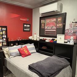 Custom Bed Frame For Sale With Sliding Doors And Drawers