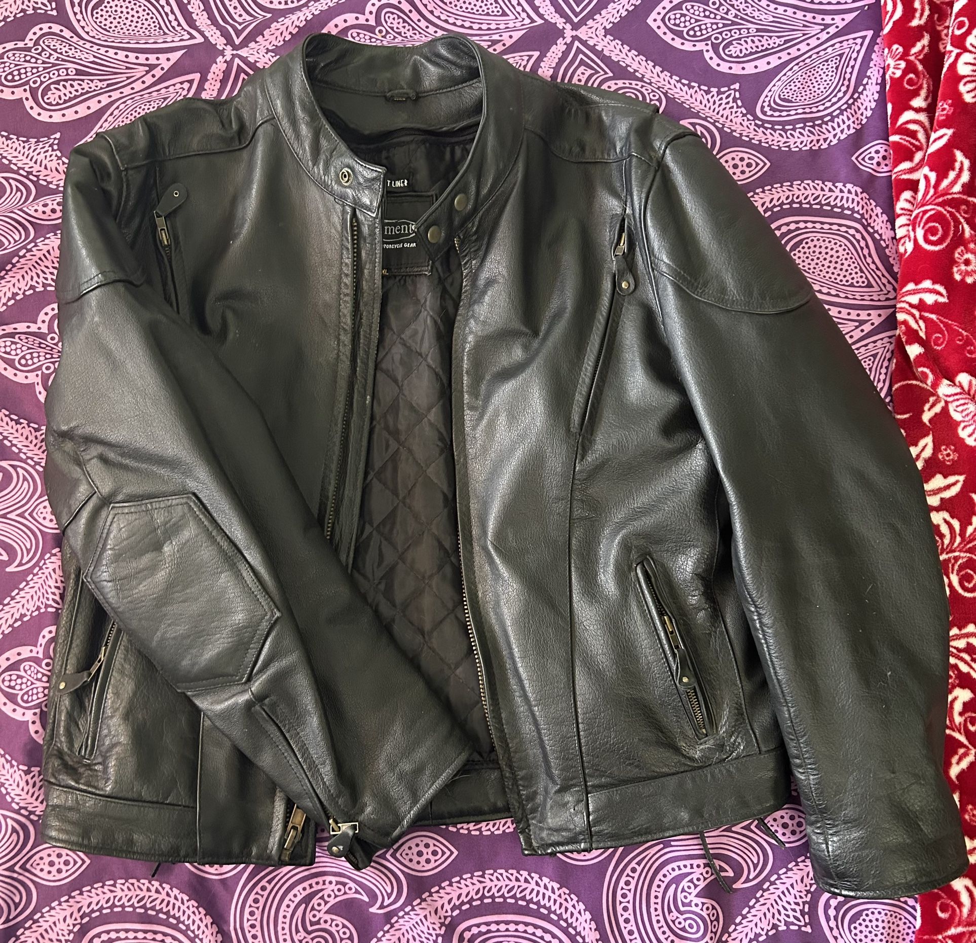 Men’s Xelement XXL Armored Leather Motorcycle Jacket