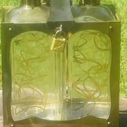 Vintage Wine Decanter With Music Set In Brass With Key 6 Inch  Wide  30 Inch Tall 