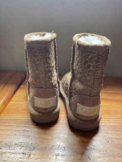 Toddler Girls UGG boots (Beige & Shimmering Gold)