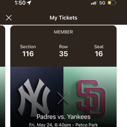 Padres Vs Yankees May 25th!