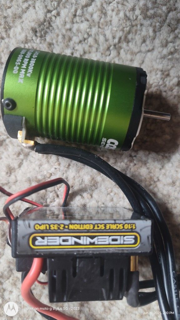 10th scale Castle creations sidewinder SCT 3800 KV brushless combo 100,000 revolutions per minute