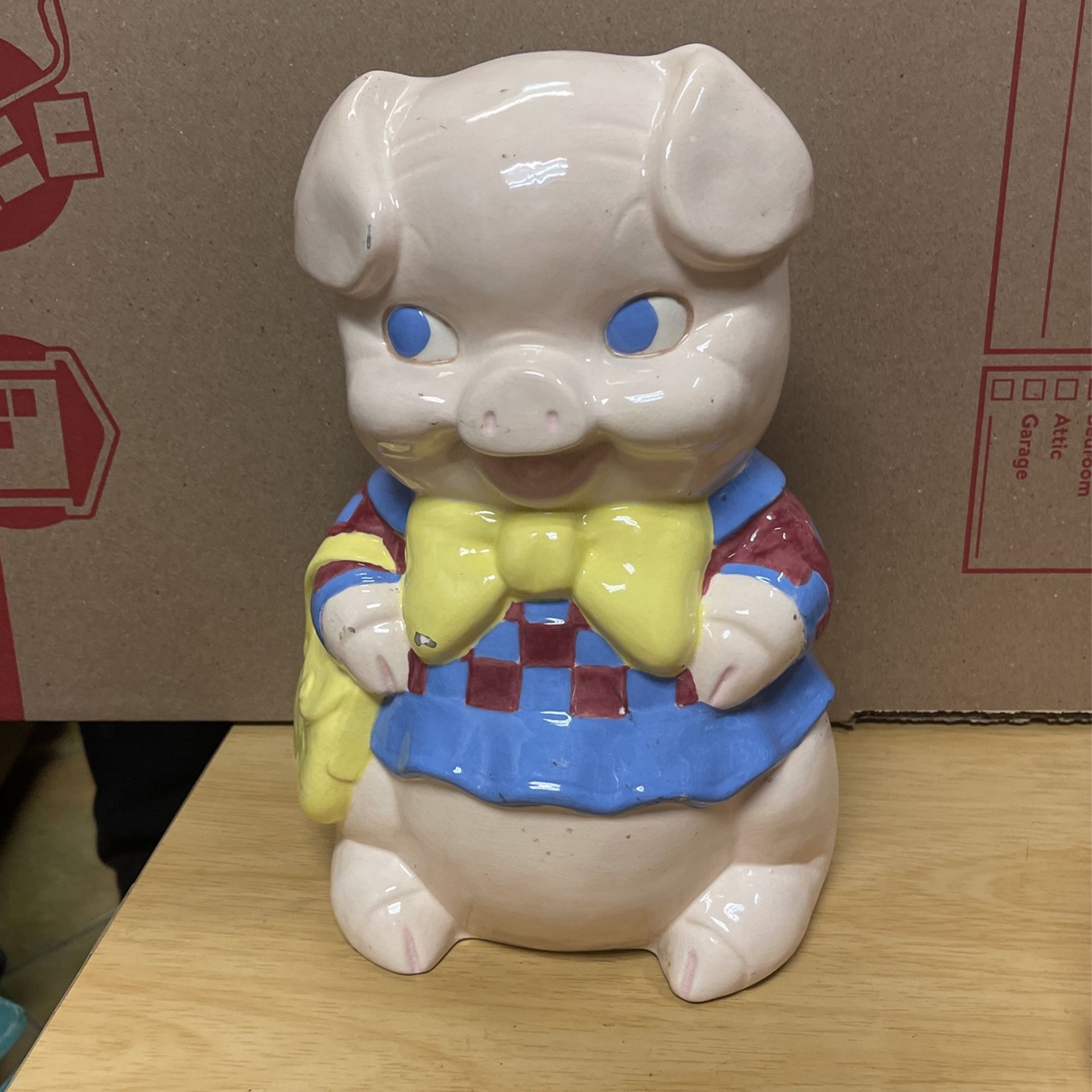 Pig piggy bank “ Big Ceramic porcelain pig” 11” Tall