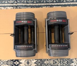POWERBLOCK SPORT 50 Adjustable Dumbbell Set - 10-50 LBS  Each - Back/Grey