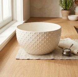 Rachel Zoe  White Hobnail Ceramic Bowl