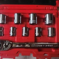 Craftsman 3/8-In Drive Low Profile METRIC Mechanics Tool Set 10 pc