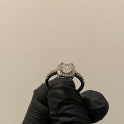 Moissanite Square Halo Ring
