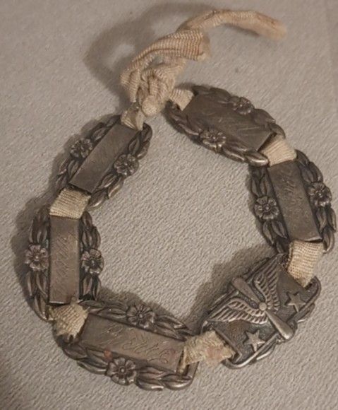 Sterling Silver War Era Forget Me Not Bracelet