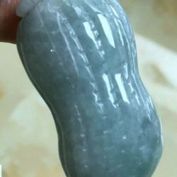 Burmese icy type A jadeite jade pendant lucky Peanut.
