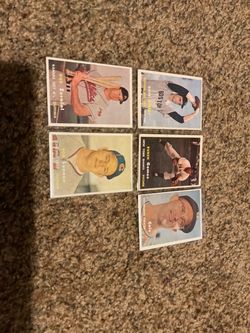 5 Vintage 1957 Topps baseball cards