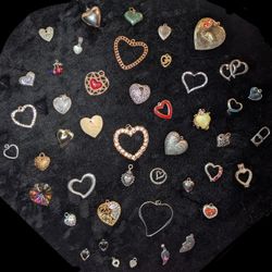Gold, Sterling Silver, & Costume Heart Pendants