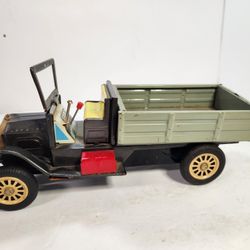 Vintage Cragstan Tin Truck Toy Japan SSS Antique Retro Green/Yellow Pickup Car