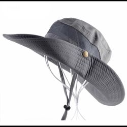 Gray Men Women bucket boonie outdoor sun safari hat