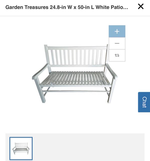 Garden Treasures 24 8 In W X 50 In L White Patio Bench For Sale In