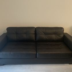 Long Leather Couch 