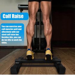 Steel Calf Raise Bar, Standing Calf Raise Machine for Calf Stretching, Squat, Foot Stretch, Anti-Slip Solid Calf Block