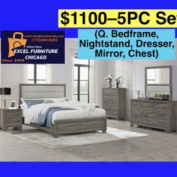 🌺 FREE DELIVERY 🌺Brand New 5PC Queen Size Bedroom Set 