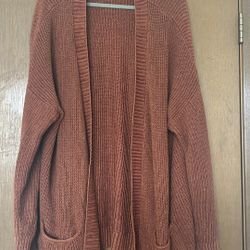 Oversized Burnt Orange Cardigan 