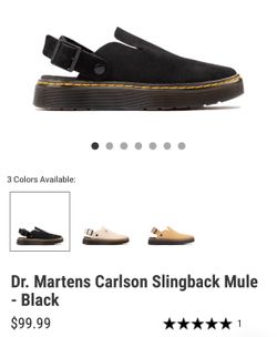 Dr. Martens Carlson Slingback Mule - Black