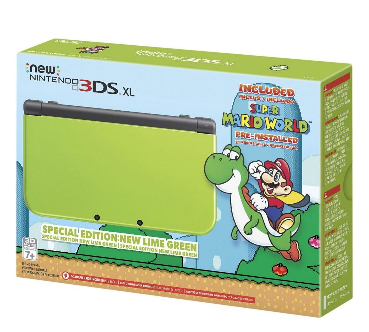 Nintendo 3DS XL Special Edition: Lime Green with Super Mario World Game System