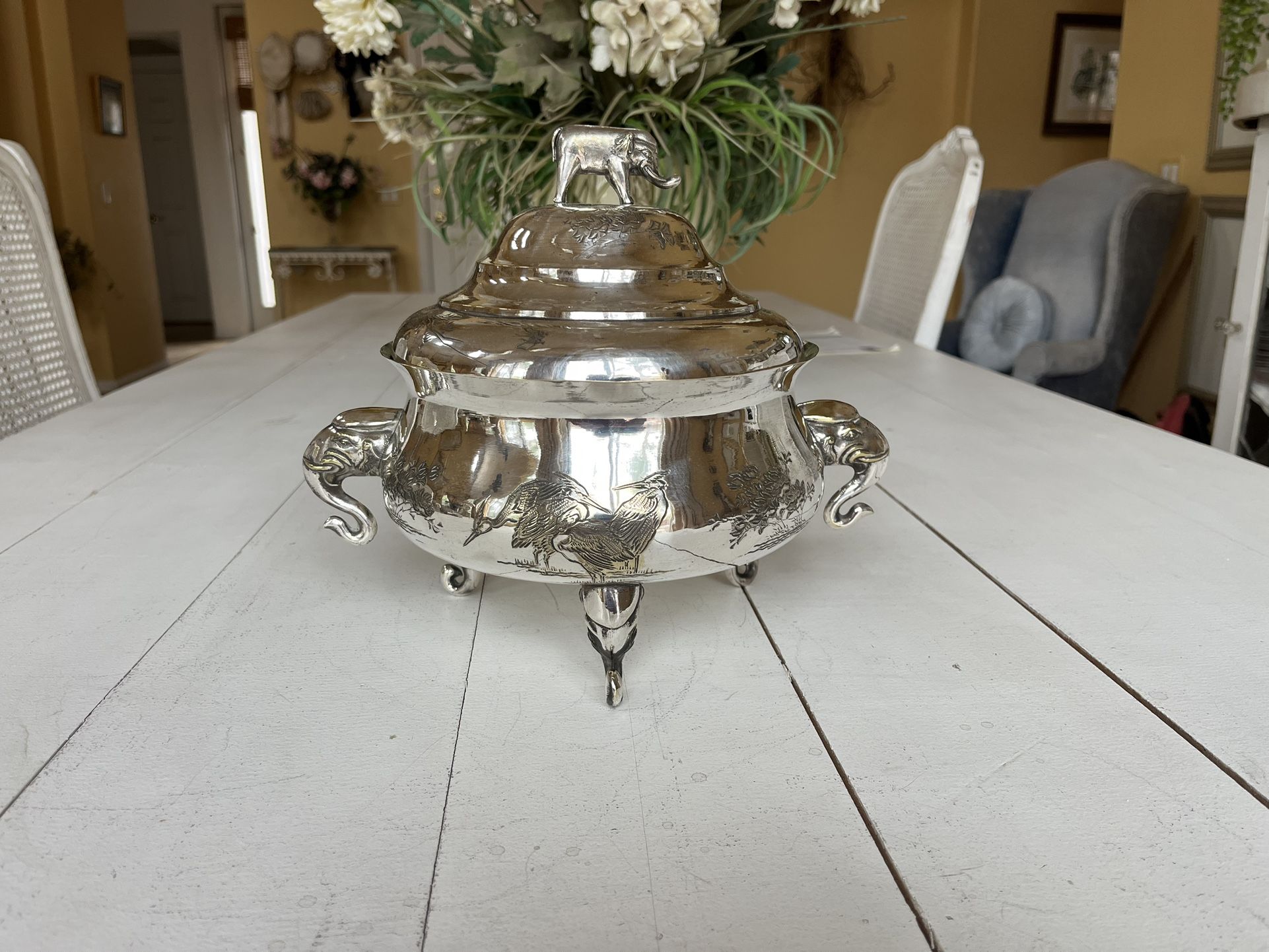 Vintage Silver plate Elephant Turren 