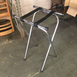 Chrome Foldable Luggage Racks Work Stands