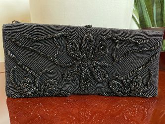 Black Beaded Clutch/Purse