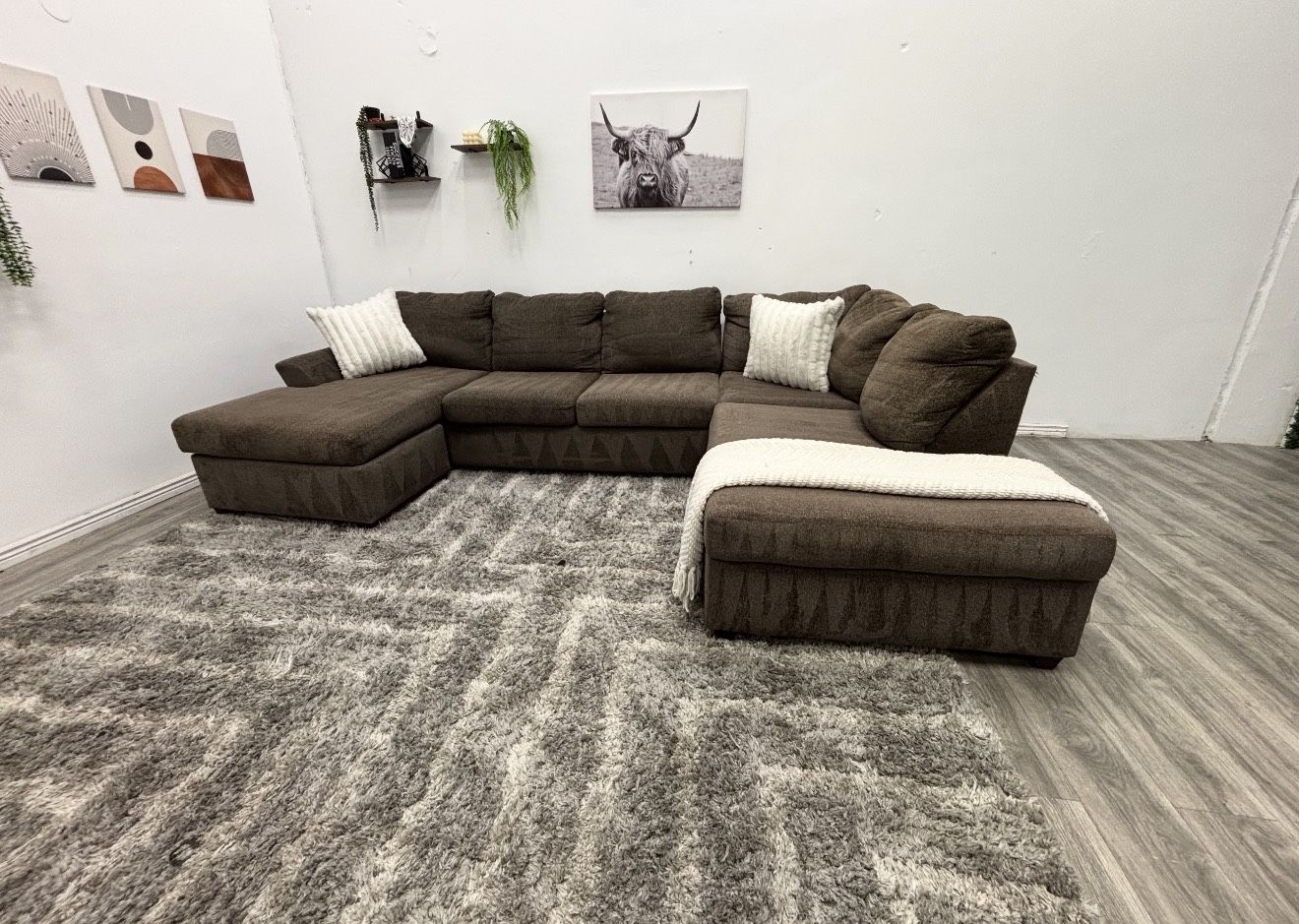 Brown Sectional Couch - Free Delivery