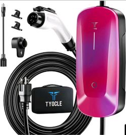 Portable EV Charger Level 1 & 2 16A J1772 110-240V 23ft Cable TYOCLE