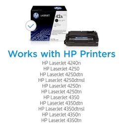 (4) HP Original 42A Black Toner Cartridges