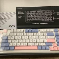 MCHOSE X75 Wireless Mechanical Keyboard 75% RGB Backlit 2.4ghz/BTWired Hot Swappable White Blue Pink