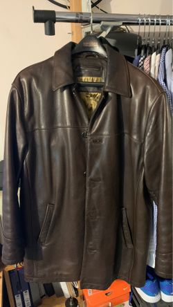 Brown leather jacket