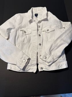 J crew white womens jean jacket size m