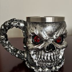 A Skull With Red Eyes, Coffee Mug Or Beer Mug