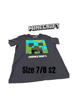 Minecraft Kids Graphic T-Shirt Size 7/8 great condition 💖💖042426 M19