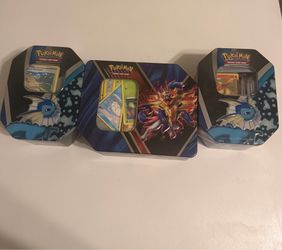 Pokemon cards 3 tin lot
