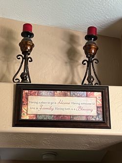 2 candle holders  and frames