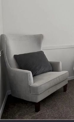 Gray Wing Back Chair