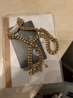 Gold Cuban Link Chain with Diamond Clasp