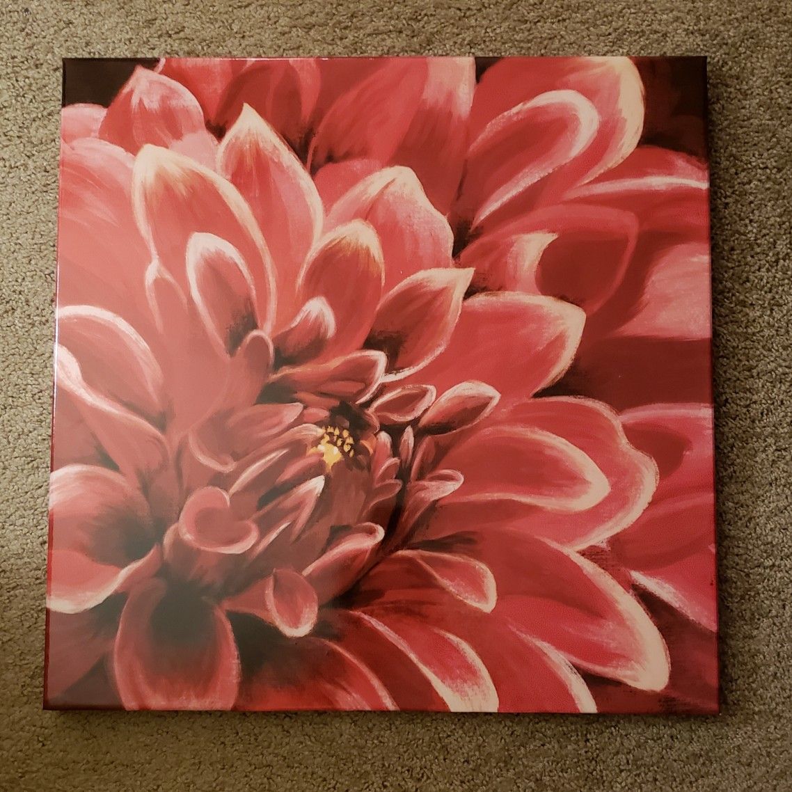 Pink Flower Glossy Painting