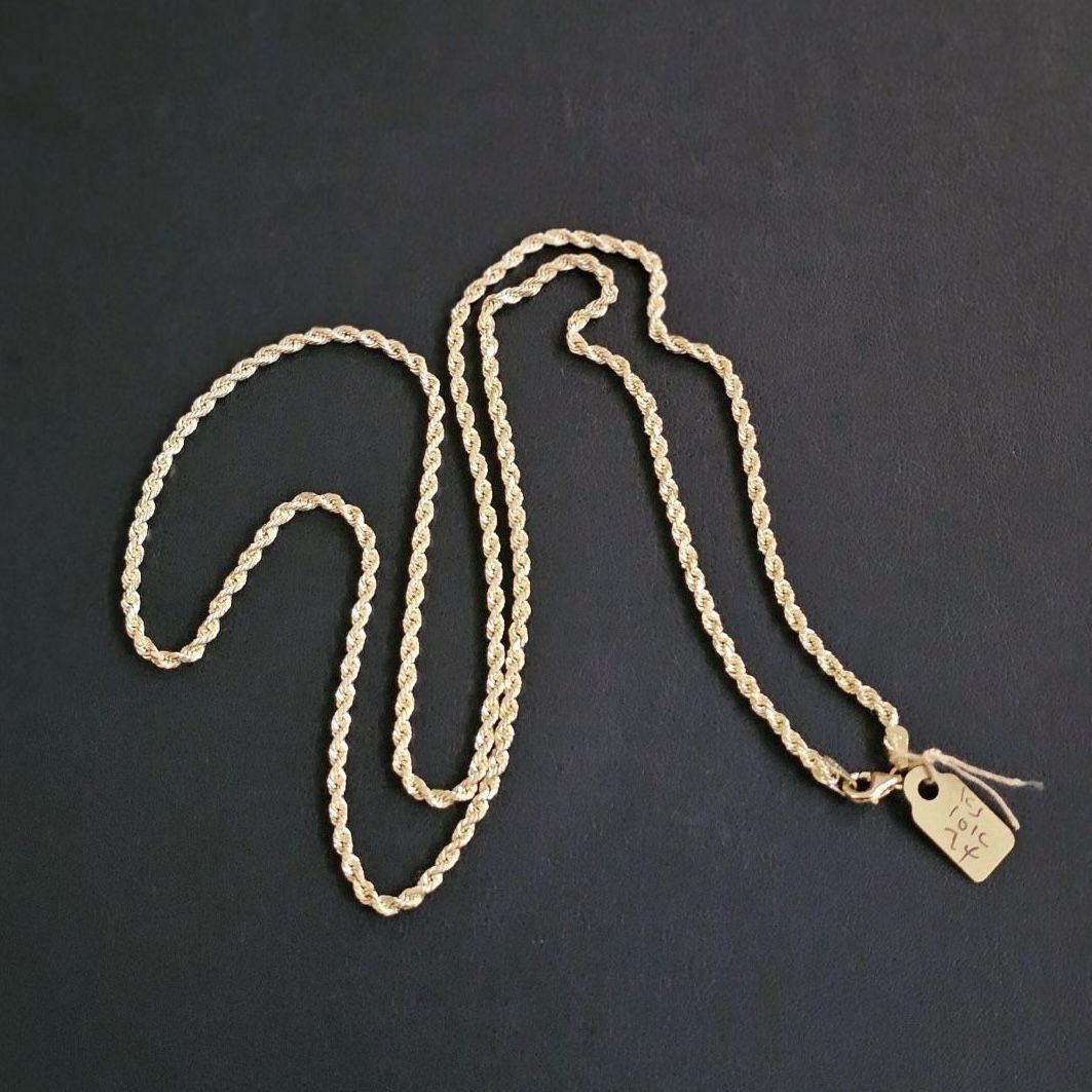 10K Yellow Gold Rope Chain Necklace