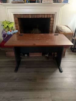 Office brown wood desk
