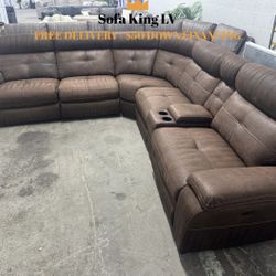 Free Delivery* Like New Brown Microfiber Sectional Sofa! Couch Couches Sectional Brown Recliners Reclining