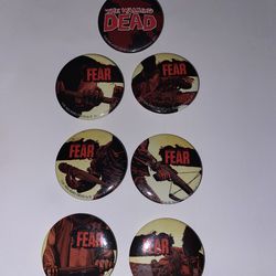 The walking dead something to fear 7 button set