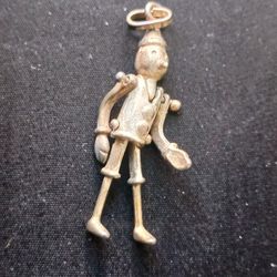 Sterling Silver Pinocchio Moveable Pendant 