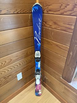 Girls Pink Blue White Nordica 120 Skis