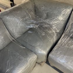 Macy’s Sky Blue Leather Corner Piece – Modular Sectional Replacement