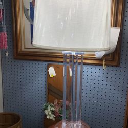 Lucite Base Mid Century Lamp