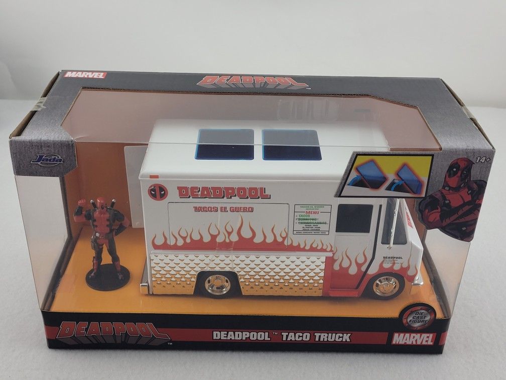 Jada Hollywood Rides Marvel Deadpool Die Cast 1:24 Scale Taco Truck w/ Figure